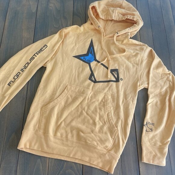 Flop Industries Oversized Yellow Fishing Sweatshirt - Size Small (G8) - Picture 3 of 10